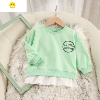 喻娄女童长袖卫衣20新款韩版儿童洋气假两件上衣小女孩外穿粉色秋季