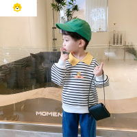 喻娄男童翻领卫衣秋装儿童条纹上衣20新款洋气宝宝长袖中小童POLO衫