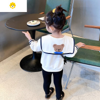 喻娄女童后背小熊卫衣20新款网红女宝宝秋款时髦洋气儿童秋装上衣潮