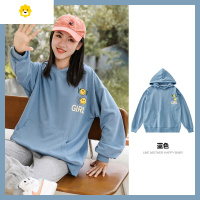 喻娄女童卫衣20早秋童装女新款洋气中大童长袖宽松落肩连帽秋装上衣