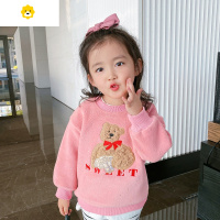 喻娄陈大猪L妈定制 女童卫衣秋冬装新款加绒加厚复古宝宝儿童卡通上衣