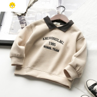 喻娄儿童POLO衫长袖秋装翻脸假两件卫衣韩版男女童刺绣外套宝宝卫衣潮