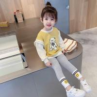 喻娄20新款女童秋装卫衣0-1-3-8岁宝宝小童长袖卫衣T恤拼色春秋衣服