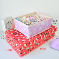 奥星内衣内裤布艺收纳盒带盖杂物收纳储物盒加厚文胸整理盒可折叠