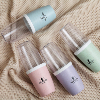 小麦秸秆旅行牙刷盒便携式洗漱口杯刷牙杯套装牙具创意牙膏收纳