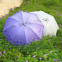 太阳伞雨伞女折叠黑胶睛雨伞防晒防紫外线两用遮阳伞三折伞学生