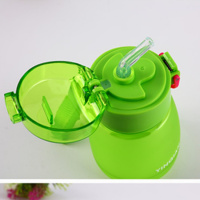 韩版便携塑料随手杯磨砂儿童吸管杯子小口直饮运动杯炫彩太空杯