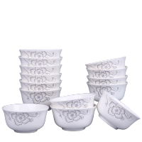 14个10个装陶瓷碗米饭碗4.5英寸碗景德镇瓷器餐具家用碗筷子碗垫