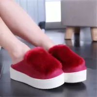 (买一送一买棉拖鞋送同码号鞋垫一双)高跟韩版棉拖鞋女厚底拖鞋