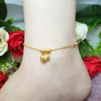 新款欧币仿金福袋女士厚金韩版时尚钱袋转运珠脚链饰品镀金脚饰女