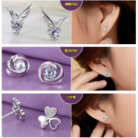 925纯银耳钉女气质个性耳饰饰品简约耳环百搭生日邮