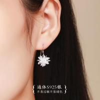 S925银耳钉女韩版晶冰花耳坠气质雪花耳环韩国耳饰情人节
