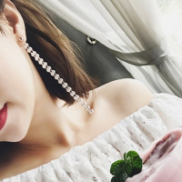 韩国长款精致珍珠两用气质耳钉耳坠女学生甜美耳钉简约耳钉