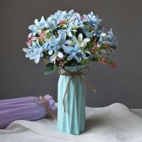 客厅摆设仿真花艺摆件家居室内餐桌茶几装饰玫瑰花束塑料假花盆栽