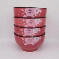 4个装6英寸利比面碗时尚色釉大碗家用陶瓷碗面碗汤碗餐具套装