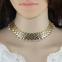 欧美日韩时尚夸张潮个性百搭表链镶钻项圈颈链短款项链锁骨链女