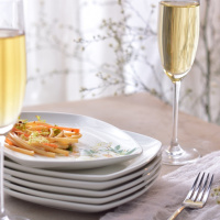 7英寸陶瓷方盘儿童餐盘创意牛排盘四角浅盘强化西餐盘子早餐盘