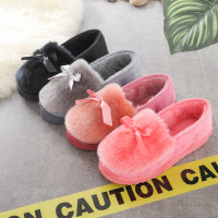 秋冬季保暖豆豆鞋女加绒平底鞋女鞋月子鞋毛毛鞋棉鞋学生棉拖鞋
