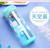 特价促销双层玻璃蘑菇杯 可爱时尚便携女生简约小清新韩款礼品杯