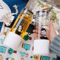 耐热韩版创意小清新茶隔潮流玻璃杯女韩国学生情侣可爱随手杯茶杯