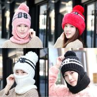 帽子内里全绒加绒加厚骑行防风毛线帽子潮女亲子可爱冬季防冻护耳