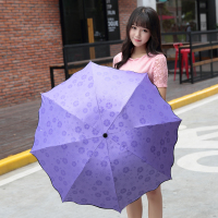 [升级防晒]遇开花小清新晴雨两用黑胶遮阳防晒防紫外线太阳伞