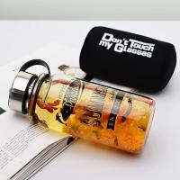 杯玻璃杯大容量透明带盖过滤瓶男耐热泡茶杯便携女学生杯子
