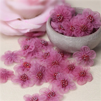 服装辅料小花朵雪纱假花五瓣头胸花DIY手工配饰补丁花瓣
