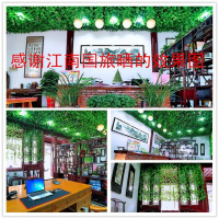 五送10串葡萄]葡萄藤条仿真花绿叶爬山虎餐厅顶装饰假藤绿植