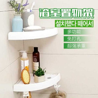 产品吸盘浴室墙角转角三角收纳架卫生间吸壁式无痕置物架