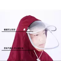 【带防雨面罩】加大双帽檐雨衣电动车摩托车单双帽檐雨披男女