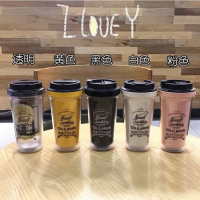 梨花杯学生塑料杯子创意韩版随手杯原宿女潮流reefur咖啡个性
