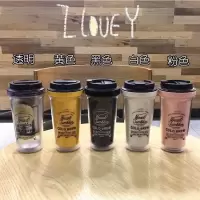梨花杯学生塑料杯子创意韩版随手杯原宿女潮流reefur咖啡个性