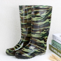 [加厚防滑牛筋底雨鞋]高筒迷彩雨鞋男女胶鞋洗车鞋厨房户外鞋
