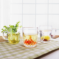 6只装玻璃杯带把套装家用耐热杯茶杯啤酒杯白酒杯果汁杯喝杯