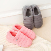 惠夫人棉拖鞋室内跟防滑可爱情侣厚底男女保暖冬季加绒棉拖鞋