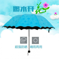 雨伞遇开花晴雨太阳伞女学生韩版防晒黑胶加厚防紫外线樱花伞