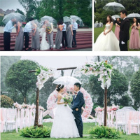 透明雨伞小清新创意长柄公主糖果PVC伞直柄户外自动伞创意广告伞