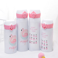 韩国火烈鸟保温杯女士可爱学生清新文艺杯子卡通便携迷你儿童杯