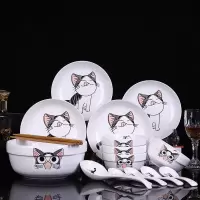 18头陶瓷碗碟套装家用吃饭碗中式碗筷碗盘组合餐具汤碗骨瓷微波炉