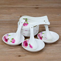 景德镇陶瓷小碟子家用菜盘圆盘餐具套装10个瓷盘微波炉小勺醋味碟