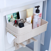 日式卫生间收纳盒置物架塑料大号浴室厕所洗手间吸盘收纳架马桶盖
