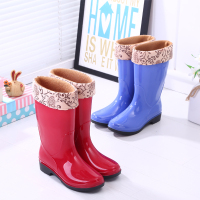 『棉套可拆卸』雨鞋女高筒成人靴冬季防滑牛劲底耐磨胶鞋邮