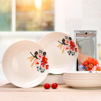 六个装海昇源8英寸6个装陶瓷盘汤盘菜盘餐具套装可微波