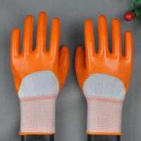 【36双】pvc全挂胶手套劳保手套手套防防油浸胶彩砂工地浸胶