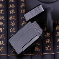 朗声充气防风直冲打火机纯铜钢音拉丝金属超薄打火机定制可入烟盒