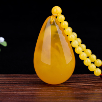 蜜蜡坠琥珀原石纯天然波罗的海鸡油男女款血珀毛衣链滴项链