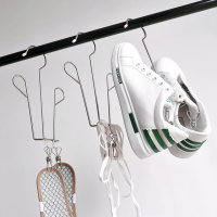 不锈钢鞋挂晒鞋架阳台小型晾晒架双钩晒鞋挂钩带夹子晾鞋架夹鞋垫