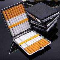 20只装皮烟盒装烟夹自动弹盖创意个性翻盖烟具超薄不带打火机