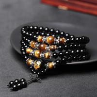 开光黑曜石生肖手链佛珠手串男女款情侣多圈晶手链招财转运